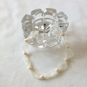 Organza Ribbon Necklace with Pearls or Leather